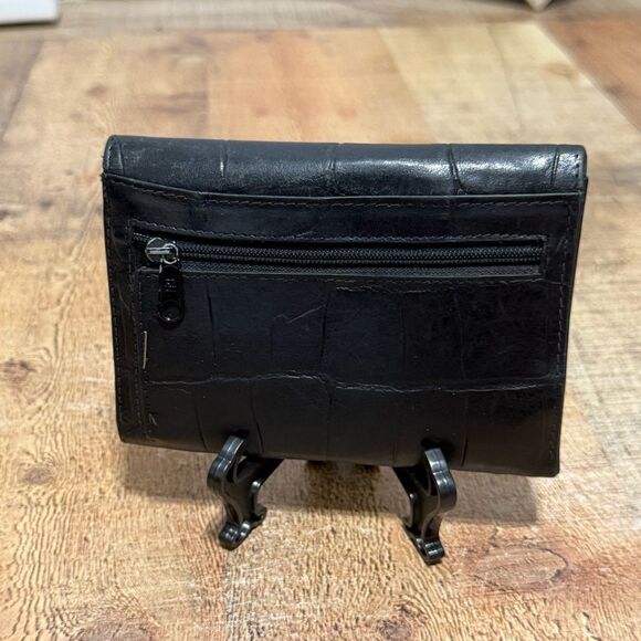 Michael Rome Designs Croco Embossed Black Leather  Men's Wallet Croc - Picture 2 of 13